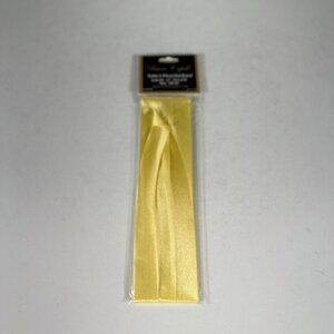 Bruno Capelo Men's Light Yellow 3 Pleat Hat Band Premium 2 End Hooks 100% Satin